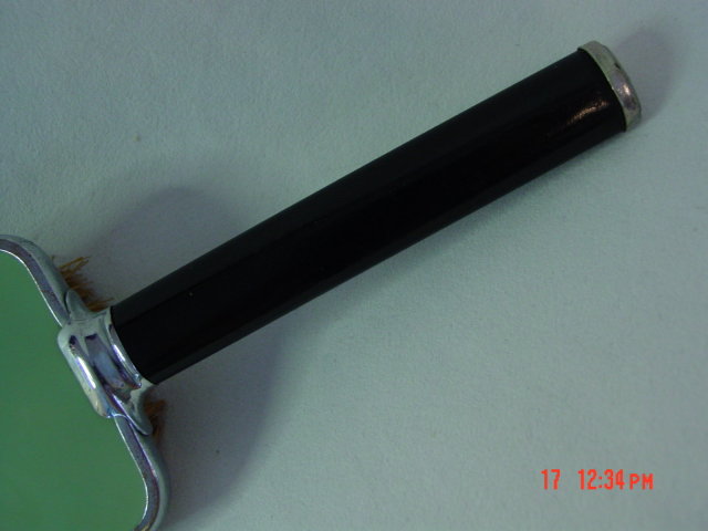 Vintage Green Art Deco Hair Brush & Hand Mirror Vanity Set