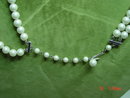 Two Strand Japan White Satin Beaded Necklace & Clip Earrings