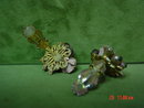 Vintage Robert Faux Pearl Enamel Rose Clip Earrings