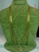 Vintage Hong Kong Goldtone 5 Strand Chain Necklace