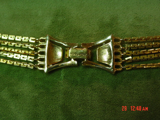 Vintage Hong Kong Goldtone 5 Strand Chain Necklace