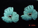 Vintage Lisner Light Blue Plastic Flower Bracelet & Clip Earrings