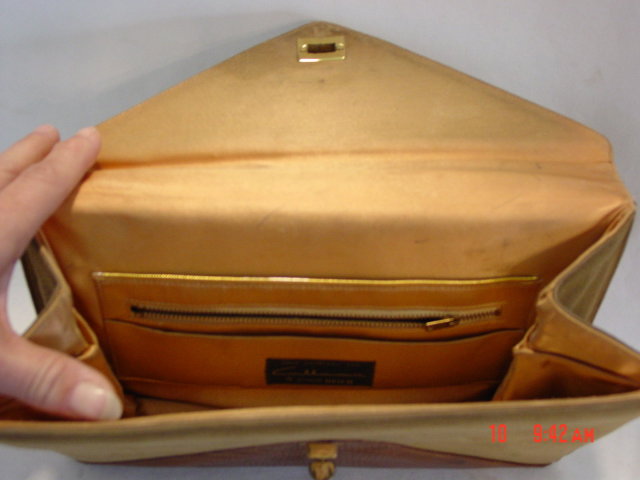 Vintage Nicholas Reich Suede and Reptile Handbag Purse