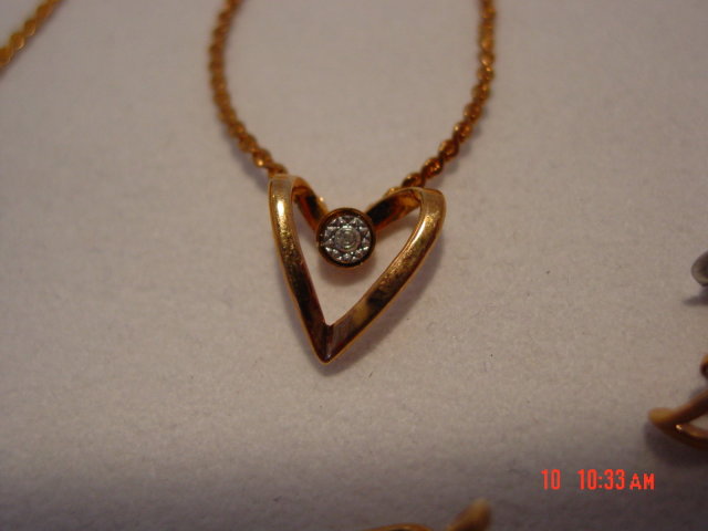 Eva Saint Denise Diamond Necklace, Bracelet, Stick Pin, Pierced Earrings Set