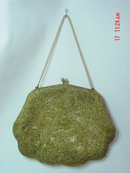 Vintage Gold Seed Bead Purse Evening Bag by Debbie of John Wind Imports