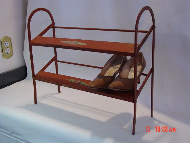 Antique Metal Store Shoe Display Rack
