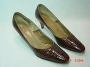 Dark Brown Reptile Skin Leather Mademoiselle Shoes Size 9AAAA