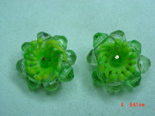Germany Lime Green Plastic Beaded Clip Earrings