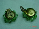 Germany Lime Green Plastic Beaded Clip Earrings