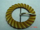 Carved Butterscotch Bakelite Belt Buckle