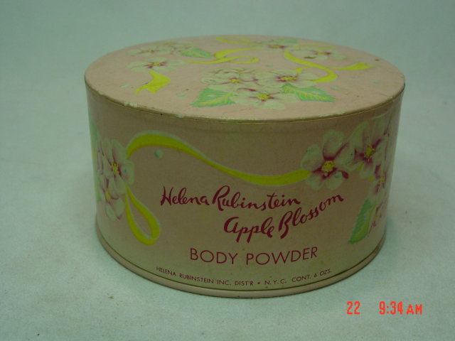 Vintage Helena Rubinstein Apple Blossom Body Powder Container