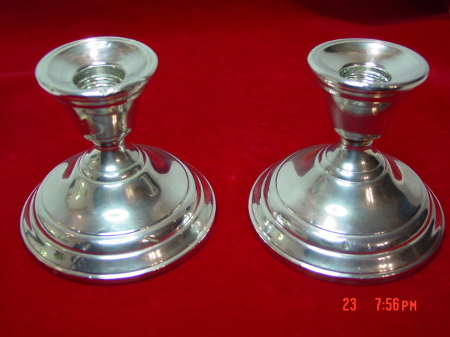 Pair of International Silver Berkeley Sterling Console Candleholders