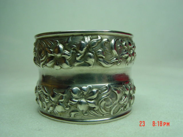 Beautiful Sterling Silver Repousse Napkin Ring