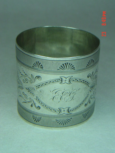 Ornate Engraved Silverplate Napkin Ring