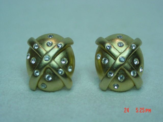 Erwin Pearl Goldtone Clip Earrings