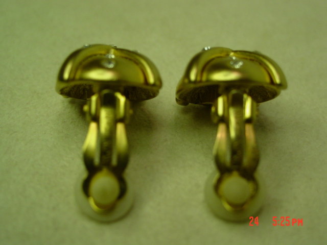 Erwin Pearl Goldtone Clip Earrings