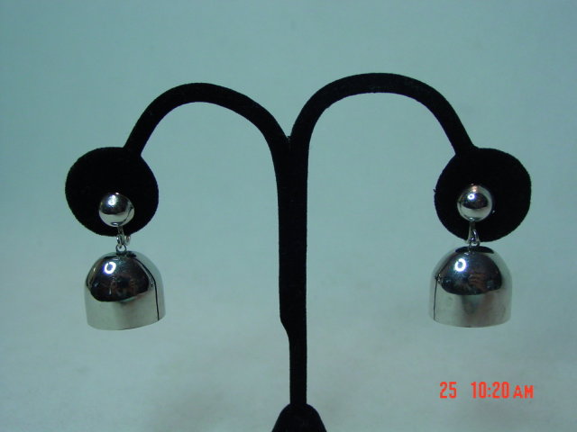 Marino Silver Bell Screwback Earrings