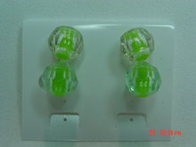 Richelieu Green Plastic Clip Earrings