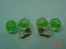 Richelieu Green Plastic Clip Earrings