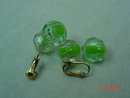 Richelieu Green Plastic Clip Earrings