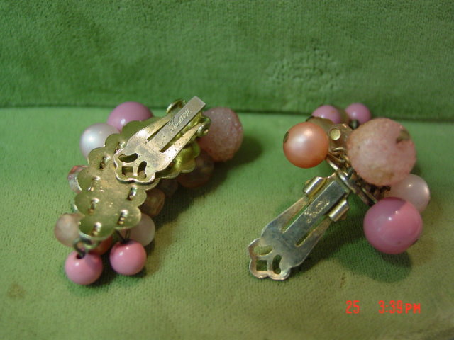 Karu Pink Bead Clip Earrings