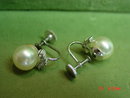Marvella Faux Pearl Rhinestone Screwback Clip Earrings