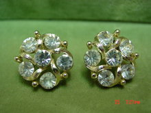 Lisner Clear Rhinestone Clip Earrings