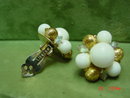 Lisner Gold & White Bead Clip Earrings
