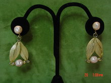 Coro Pink Bead Dangling Clip Earrings