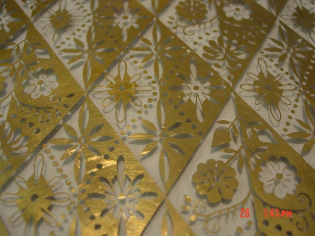 Retro Eames Era Square Glass Platter Tray with Gold Design