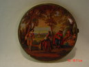 Large Double Compact Mirror with Colonial Scene