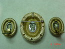 Judy Lee AB Crystal Cameo Pendant Brooch & Clip Earrings