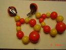 Yellow & Orange Bead Clip Earrings