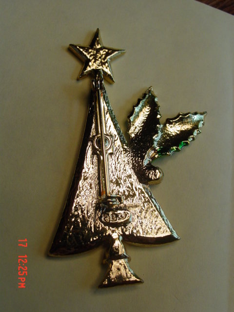 Vintage B.J. Christmas tree pin