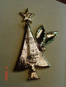 Vintage B.J. Christmas tree pin