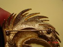 Boucher Goldtone Swirled Feather Brooch with Cultured Pearl