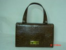 Triangle New York Brown Reptile Handbag Purse