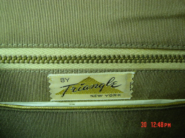 Triangle New York Brown Vinyl Reptile Handbag Purse