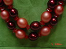 Hong Kong Two Strand Cherry Beaded Necklace & Button Clip Earrings