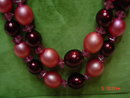 Hong Kong Two Strand Pink Beaded Necklace & Button Clip Earrings