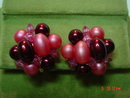 Hong Kong Two Strand Pink Beaded Necklace & Button Clip Earrings