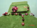 Hong Kong Two Strand Pink Beaded Necklace & Button Clip Earrings