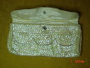 La Regale Off White Sequin Evening Bag Clutch