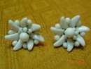 Vintage Germany Milk Glass Screwback Earrings
