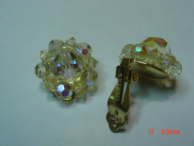 Lisner AB Crystal Clip Earrings