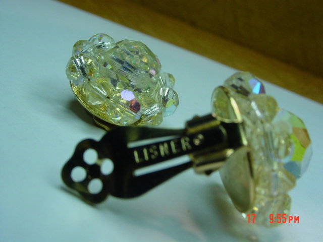 Lisner AB Crystal Clip Earrings