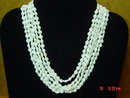 Western Germany 6 strand Faceted Milk Glass Bead Necklace