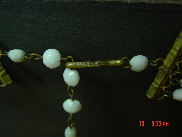 Western Germany 6 strand Faceted Milk Glass Bead Necklace