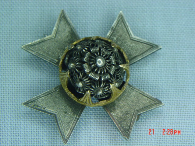 Antique Formee Banchee Rhodian Maltese Cross Brooch Pin