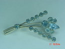 Gorgeous Pale Blue Rhinestone Flower Spray Brooch AZuB Austria